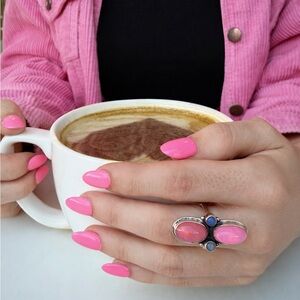 Forever Pink & Purple Opal Ring | 925 Sterling Silver | Closed Back Solid Silver